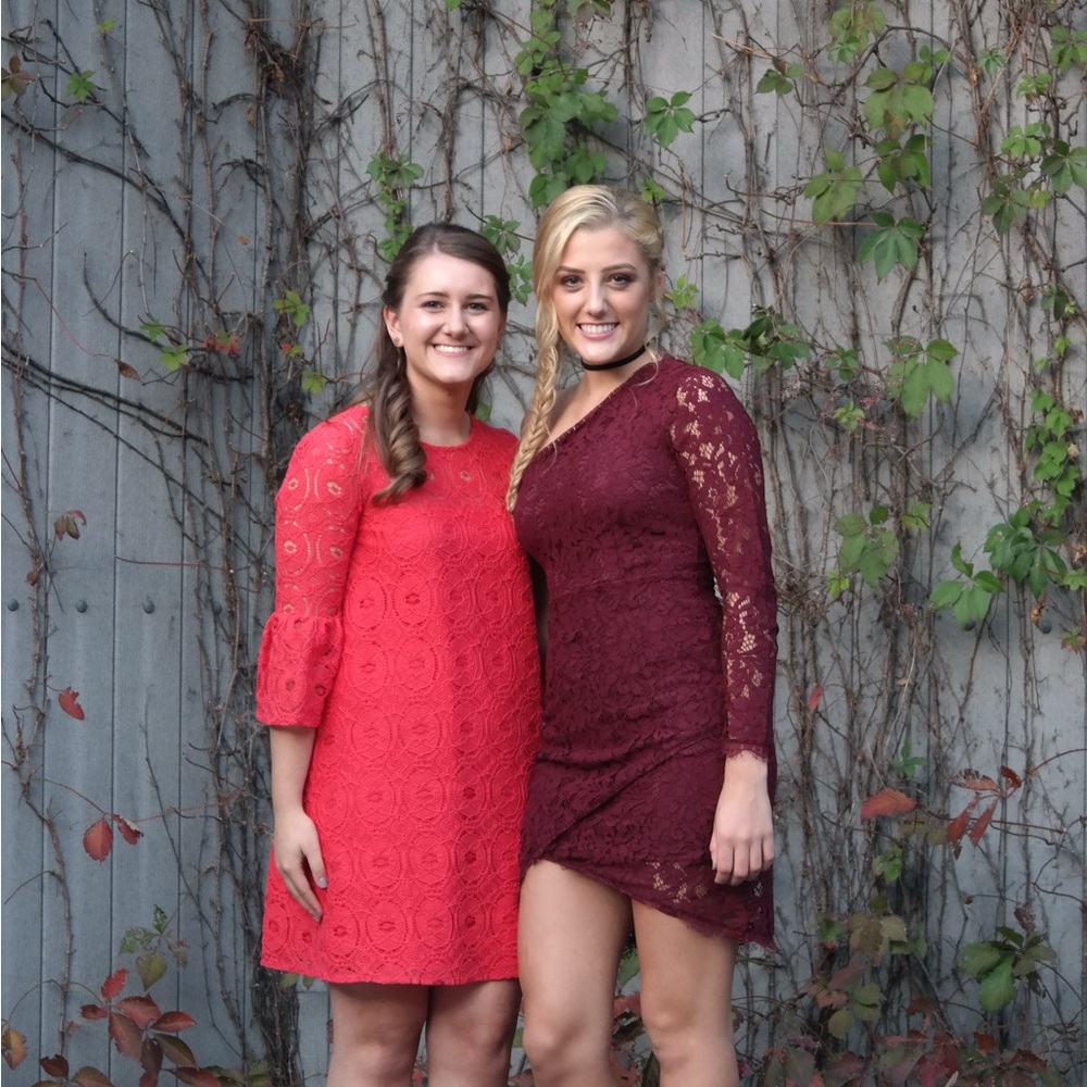 Charlotte Russe Burgundy Lace One-Shoulder Dress - Picture 2 of 5